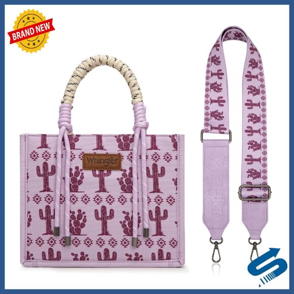 Western Tote Bag with Braided Handles 10.5L x 8.5W x 5H